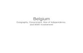 Belgium Geography, Government, War of Independence,  and WWII Involvement