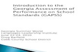 Introduction to the Georgia Assessment of Performance on School Standards (GAPSS)
