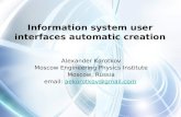 I nformation system  u ser interfaces automatic creation
