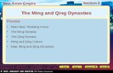 Preview Main Idea / Reading Focus  The Ming Dynasty The Qing Dynasty Ming and Qing Culture
