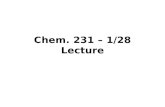 Chem. 231 – 1/28 Lecture
