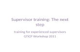 Supervisor training: The next step
