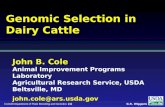 Genomic  Selection in Dairy Cattle