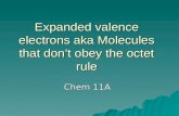 Expanded valence electrons aka Molecules that don’t obey the octet rule