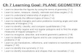 Ch 7 Learning Goal: PLANE GEOMETRY
