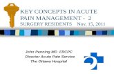 KEY CONCEPTS IN ACUTE PAIN MANAGEMENT -  2 SURGERY RESIDENTS    Nov. 15, 2011