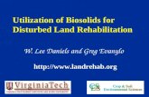 Utilization of Biosolids for Disturbed Land Rehabilitation