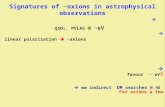 Signatures of  ~ axions in astrophysical observations   QSO s,  PVLAS  @  ~eV