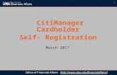 CitiManager Cardholder Self- Registration