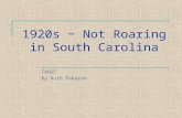 1920s ~ Not Roaring  in South Carolina