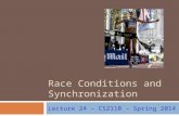 Race Conditions and Synchronization