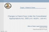 Changes to Patent Fees Under the Consolidated Appropriations Act, 2005  (H.R. 4818/P.L. 108-447)
