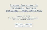 Trauma Services in Criminal Justice Settings:  What, Why & How