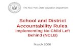 School and District Accountability Rules  Implementing No Child Left Behind (NCLB)