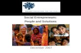 Social Entrepreneurs: People and Solutions