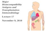 Major Histocompatibility Antigens and Transplantation  Immunobiology Lecture 17  November 9, 2010
