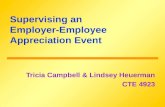 Supervising an Employer-Employee Appreciation Event