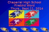 Chaparral High School Firebird Word Thurs., Sept.11, 2014