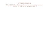 PRONOUNS E LACC6L1c: Recognize and correct pronoun shifts in number and person.