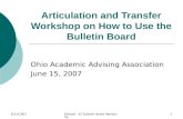 Articulation and Transfer Workshop on How to Use the Bulletin Board