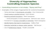 Diversity of Approaches Controlling Invasive Species