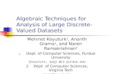 Algebraic Techniques for Analysis of Large Discrete-Valued Datasets