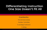 Differentiating Instruction One Size Doesn’t Fit All