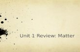 Unit 1 Review: Matter
