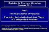 Statistics for Everyone Workshop  Summer 2011
