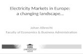 Electricity Markets  in Europe: a  changing landscape …