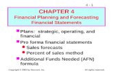 CHAPTER 4 Financial Planning and Forecasting Financial Statements