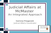 Judicial Affairs at McMaster  An Integrated Approach