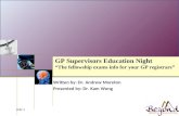 GP Supervisors Education Night “The fellowship exams info for your GP registrars”