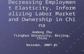 Decreasing Employment Elasticity, Informalizing Labor Market and Ownership in China