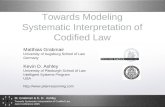 Towards Modeling Systematic Interpretation of Codified Law