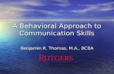 A Behavioral Approach to Communication Skills