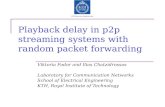 Playback delay  in p2p streaming s ystems with random packet forwarding
