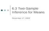 6.3 Two-Sample Inference for Means