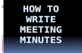 How to write meeting minutes