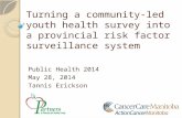 Turning a community-led youth  h ealth  s urvey into a provincial risk factor surveillance system
