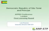 Democratic Republic of São Tomé and Principe  APPEX Conference  London First Licensing Round