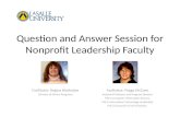 Question and Answer Session for Nonprofit Leadership Faculty