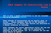TDLR Sample CE Electrician Law & Rules