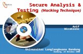 Secure Analysis & Testing  (Hacking Technique)