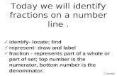 Today we will identify fractions on a number line .