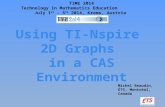 Using TI- Nspire 2D Graphs  in a CAS Environment