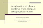 Acceleration of plasma outflows from compact astrophysical sources