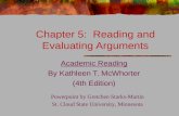 Chapter 5:  Reading and Evaluating Arguments