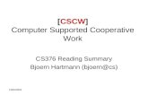 [ CSCW ] Computer Supported Cooperative Work