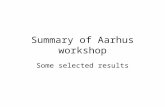 Summary of Aarhus workshop